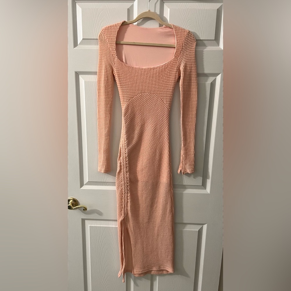 Long Sleeve Ribbed Knit Bodycon Dress